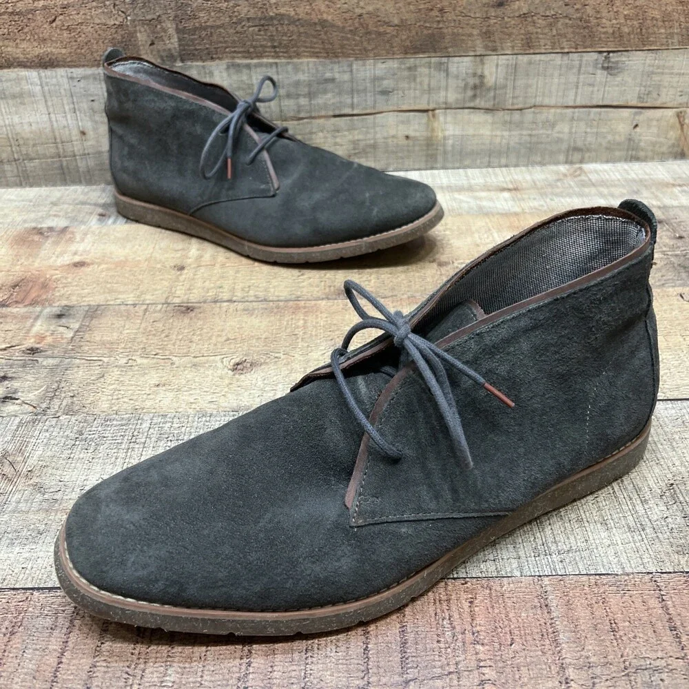 Hush Puppies Mens Gray Suede Chukka Boots Ankle Size 12 NICE!